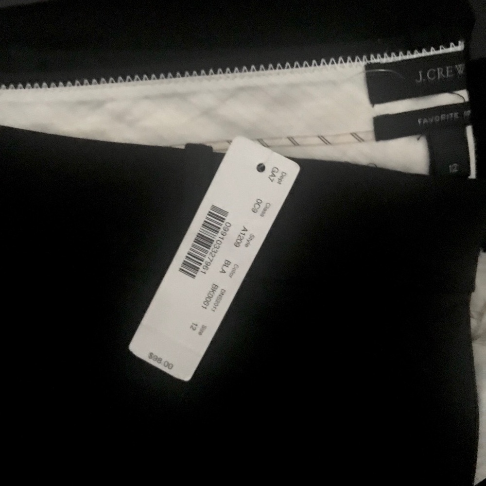NWT J.Crew Favorite Fit Black Chinos